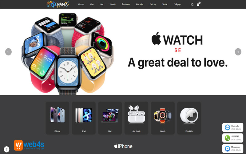 Mẫu thiết kế website bán điện thoại hiện đại